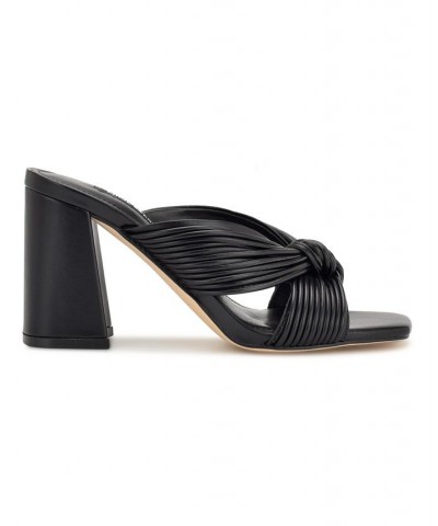 Women's Galinda Square Toe Strappy Dress Sandals Black $46.53 Shoes