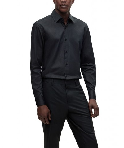 BOSS Men's Dot-Print Cotton Poplin Slim-Fit Shirt Black $83.20 Shirts