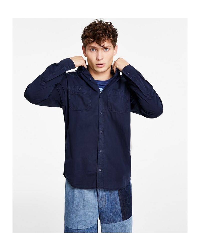 Men's Long Sleeve Twill Shirt Blue $13.36 Shirts