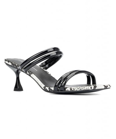 Women's Lanna Wide Width Heels Sandals Black $32.11 Shoes