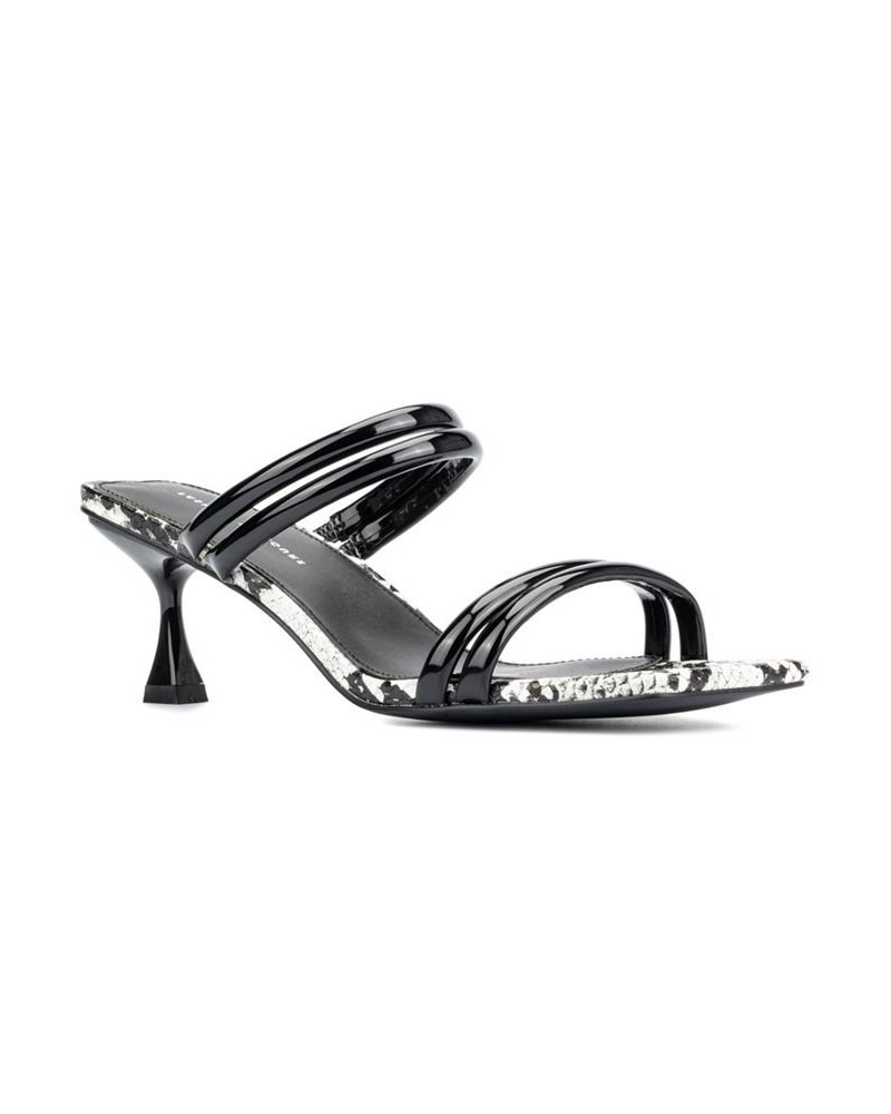 Women's Lanna Wide Width Heels Sandals Black $32.11 Shoes