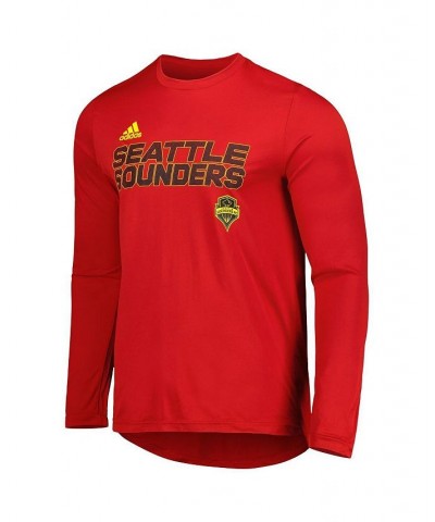 Men's Red Seattle Sounders FC Jersey Hook AEROREADY Long Sleeve T-shirt $24.20 T-Shirts