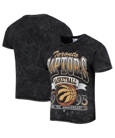 Men's '47 Black Toronto Raptors 75Th Anniversary City Edition Mineral Wash Vintage-Look Tubular T-shirt $25.36 T-Shirts