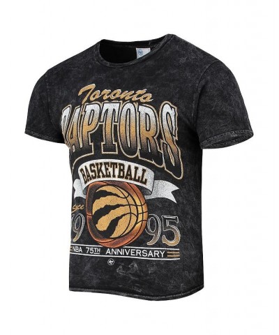 Men's '47 Black Toronto Raptors 75Th Anniversary City Edition Mineral Wash Vintage-Look Tubular T-shirt $25.36 T-Shirts