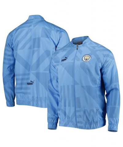 Men's Light Blue Manchester City Pre-Match Raglan Full-Zip Training Jacket $53.99 Jackets