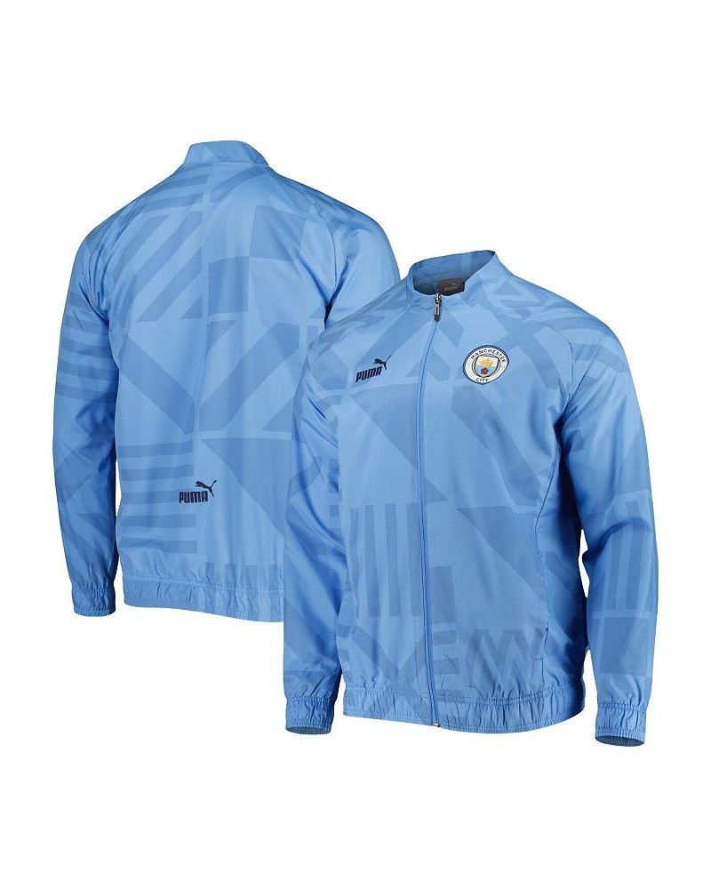 Men's Light Blue Manchester City Pre-Match Raglan Full-Zip Training Jacket $53.99 Jackets