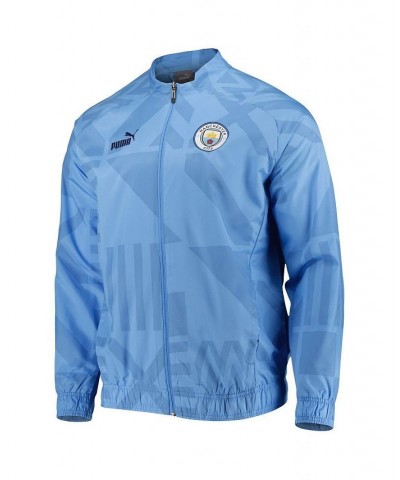 Men's Light Blue Manchester City Pre-Match Raglan Full-Zip Training Jacket $53.99 Jackets