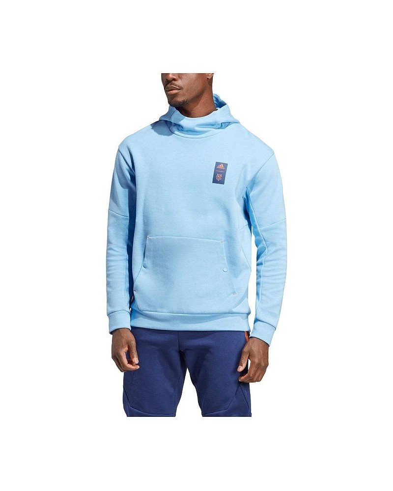 Men's Sky Blue New York City FC Travel Pullover Hoodie $50.99 Sweatshirt