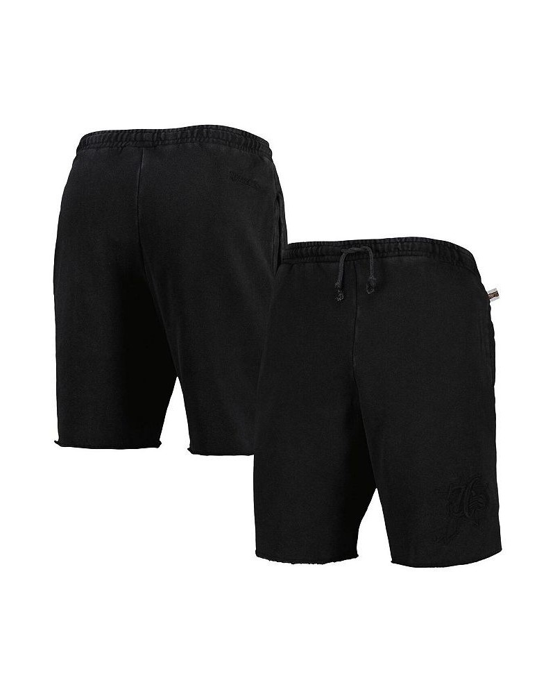 Men's Black Philadelphia 76ers French Terry Tonal Fleece Shorts $45.89 Shorts