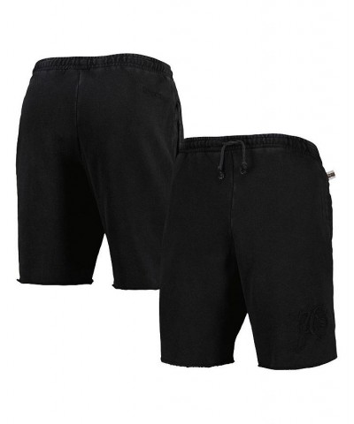 Men's Black Philadelphia 76ers French Terry Tonal Fleece Shorts $45.89 Shorts