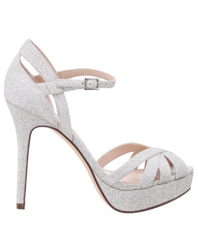 Women's Samara Platform Evening Sandal Gray $42.57 Shoes