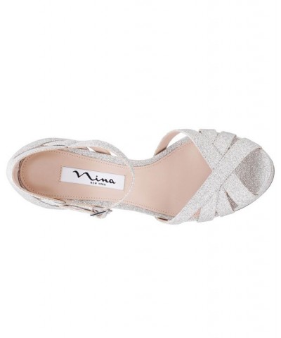 Women's Samara Platform Evening Sandal Gray $42.57 Shoes