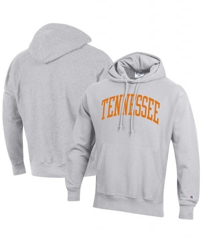 Men's Heathered Gray Tennessee Volunteers Team Arch Reverse Weave Pullover Hoodie $50.34 Sweatshirt