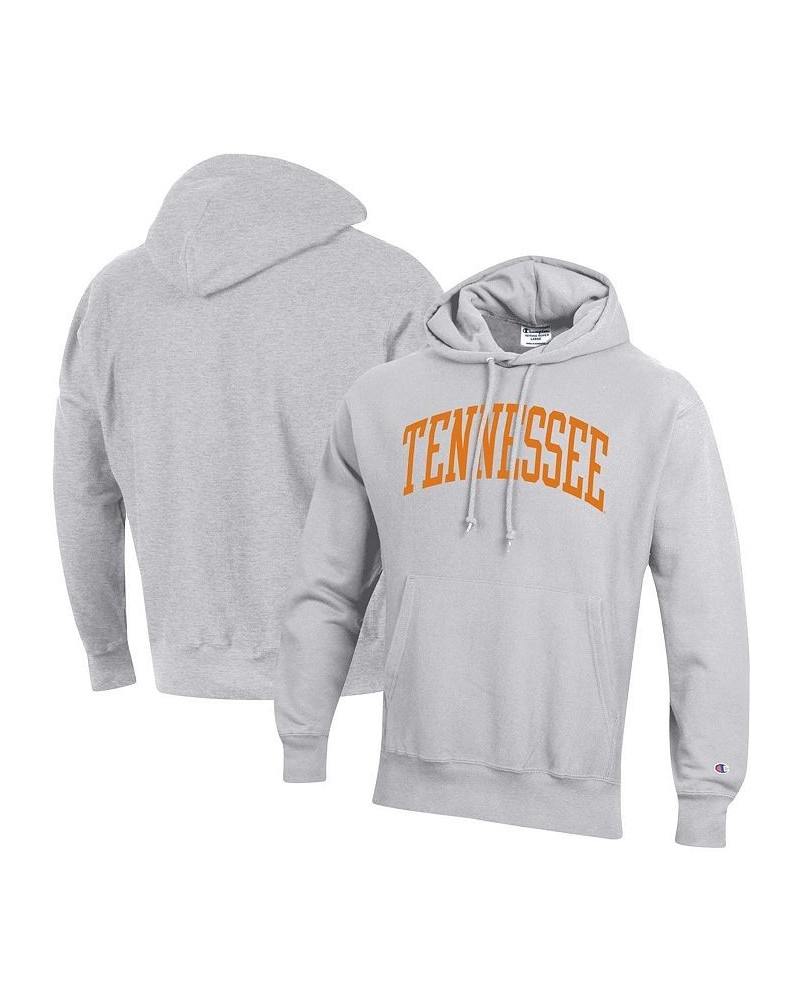 Men's Heathered Gray Tennessee Volunteers Team Arch Reverse Weave Pullover Hoodie $50.34 Sweatshirt