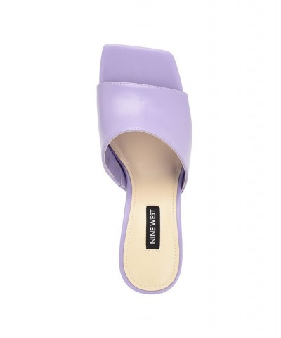 Women's Rovah Square Toe Wedge Slide Sandals Purple $54.45 Shoes