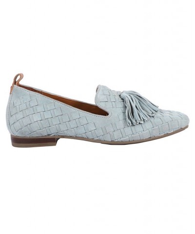 Women's Melinda Square Toe Flats Blue $74.36 Shoes