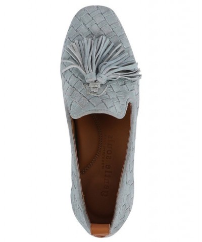 Women's Melinda Square Toe Flats Blue $74.36 Shoes