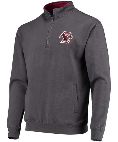 Men's Charcoal Boston College Eagles Tortugas Logo Quarter-Zip Pullover Jacket $24.60 Sweatshirt