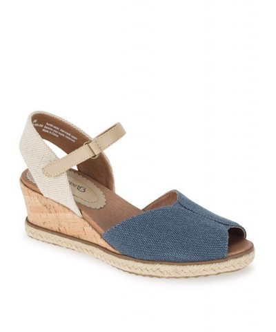 Women's Odetta Peep-Toe Wedge Espadrille Sandals PD02 $38.25 Shoes