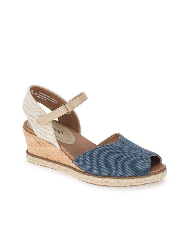 Women's Odetta Peep-Toe Wedge Espadrille Sandals PD02 $38.25 Shoes