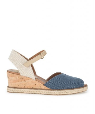 Women's Odetta Peep-Toe Wedge Espadrille Sandals PD02 $38.25 Shoes