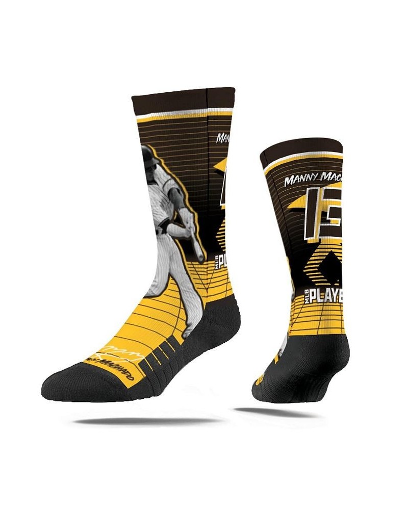 Men's and Women's Manny Machado San Diego Padres Synthwave Premium Full Sub Crew Socks $16.31 Socks