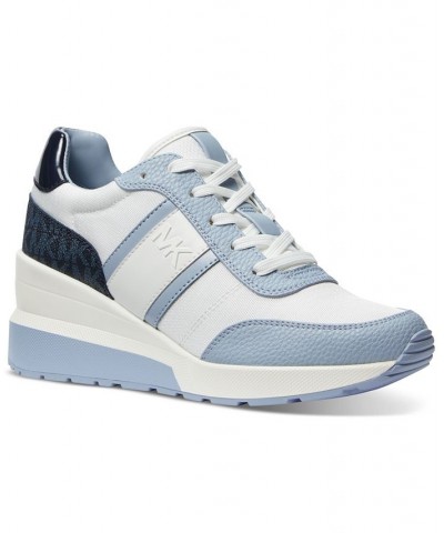 Women's Mabel Trainer Lace-Up Sneakers Blue $56.99 Shoes