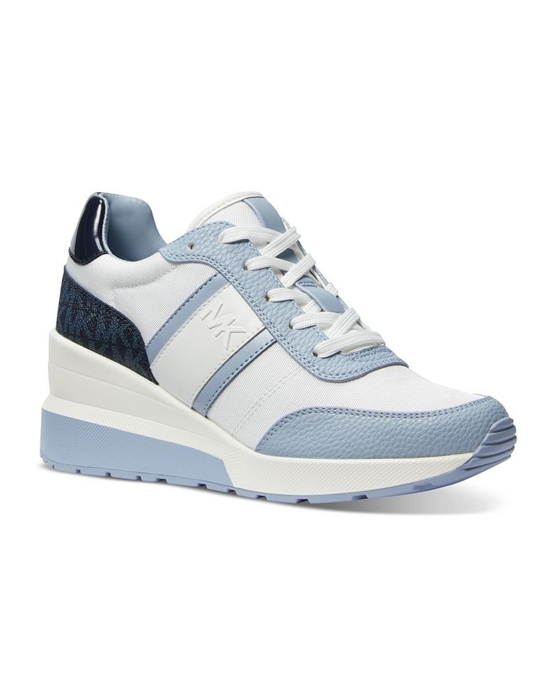 Women's Mabel Trainer Lace-Up Sneakers Blue $56.99 Shoes