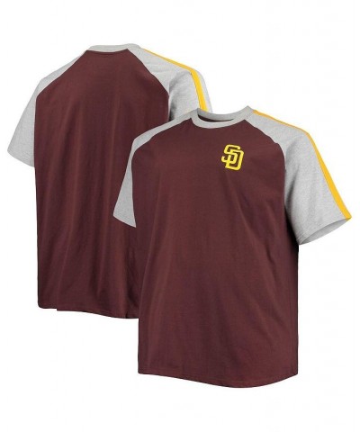 Men's Big and Tall Brown and Heathered Gray San Diego Padres B&T Curcular Raglan T-shirt $28.99 T-Shirts