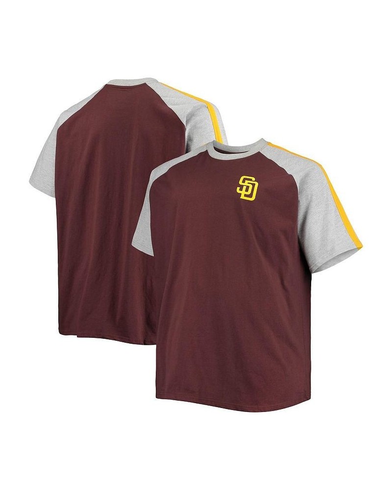 Men's Big and Tall Brown and Heathered Gray San Diego Padres B&T Curcular Raglan T-shirt $28.99 T-Shirts