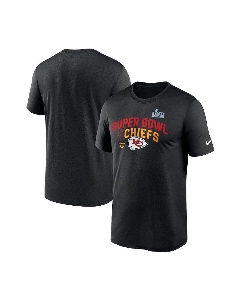 Men's Black Kansas City Chiefs Super Bowl LVII Team Logo Lockup T-shirt $26.00 T-Shirts