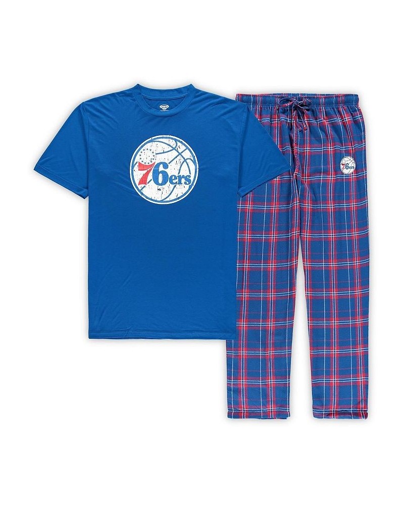 Men's Royal Philadelphia 76ers Big and Tall Ethos T-shirt and Pants Sleep Set $32.99 Pajama