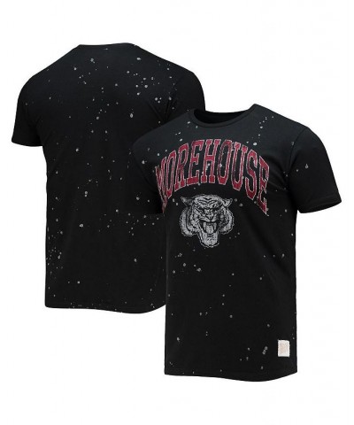 Men's Black Morehouse Maroon Tigers Bleach Splatter T-shirt $26.09 T-Shirts