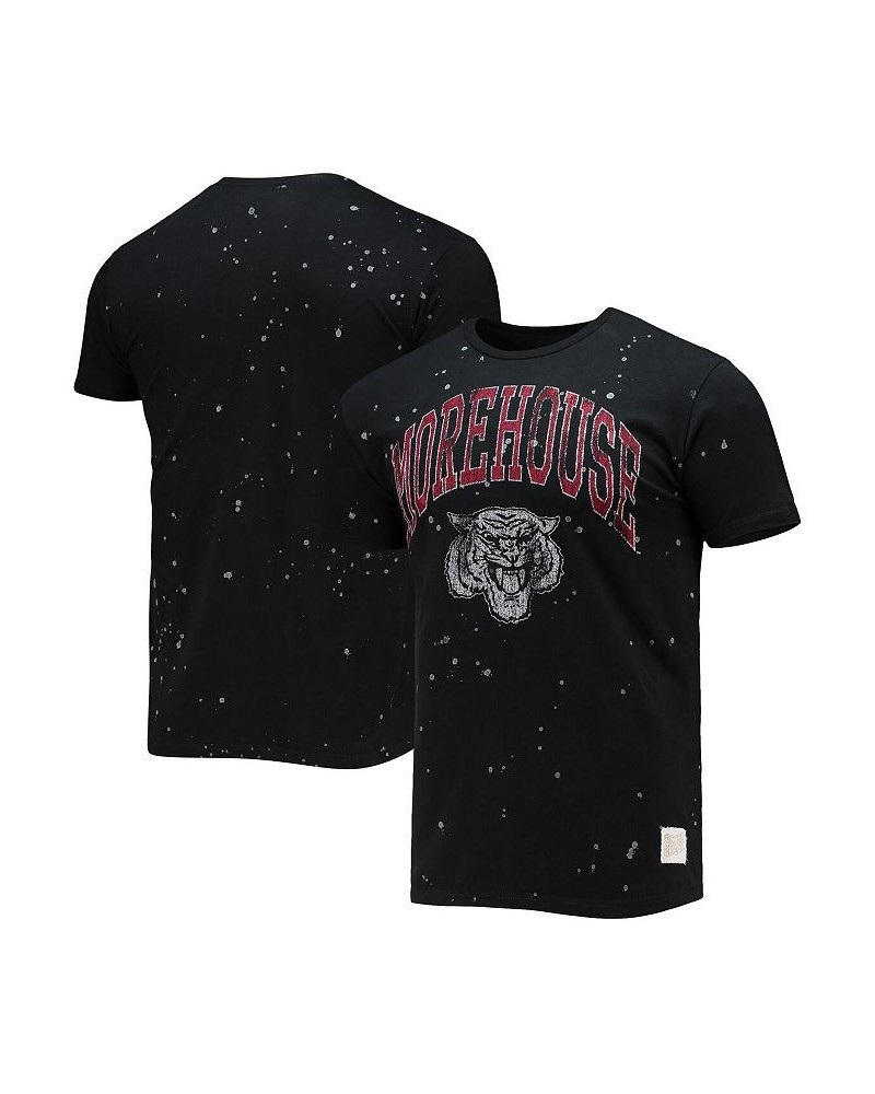 Men's Black Morehouse Maroon Tigers Bleach Splatter T-shirt $26.09 T-Shirts