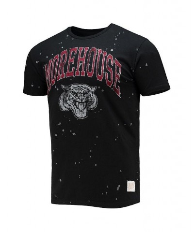 Men's Black Morehouse Maroon Tigers Bleach Splatter T-shirt $26.09 T-Shirts