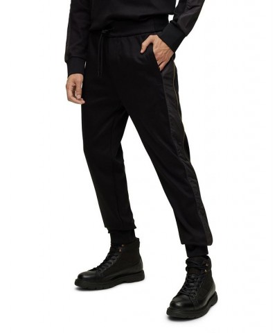 BOSS Men's Porsche Logo Cuff Mercerized-Cotton Tracksuit Bottoms Black $53.99 Pants