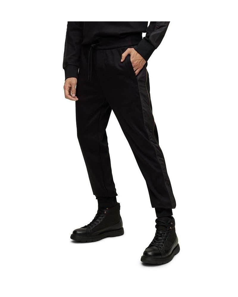 BOSS Men's Porsche Logo Cuff Mercerized-Cotton Tracksuit Bottoms Black $53.99 Pants