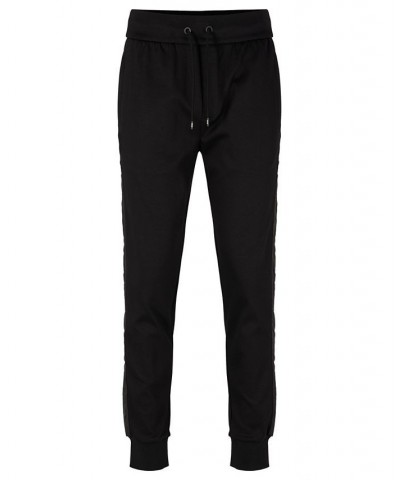 BOSS Men's Porsche Logo Cuff Mercerized-Cotton Tracksuit Bottoms Black $53.99 Pants