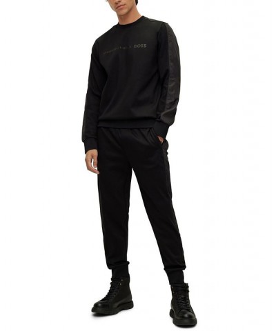 BOSS Men's Porsche Logo Cuff Mercerized-Cotton Tracksuit Bottoms Black $53.99 Pants