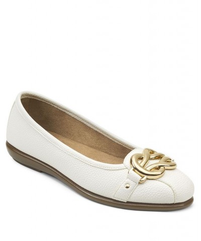 Women's Big Bet Ballet Flats White $48.51 Shoes