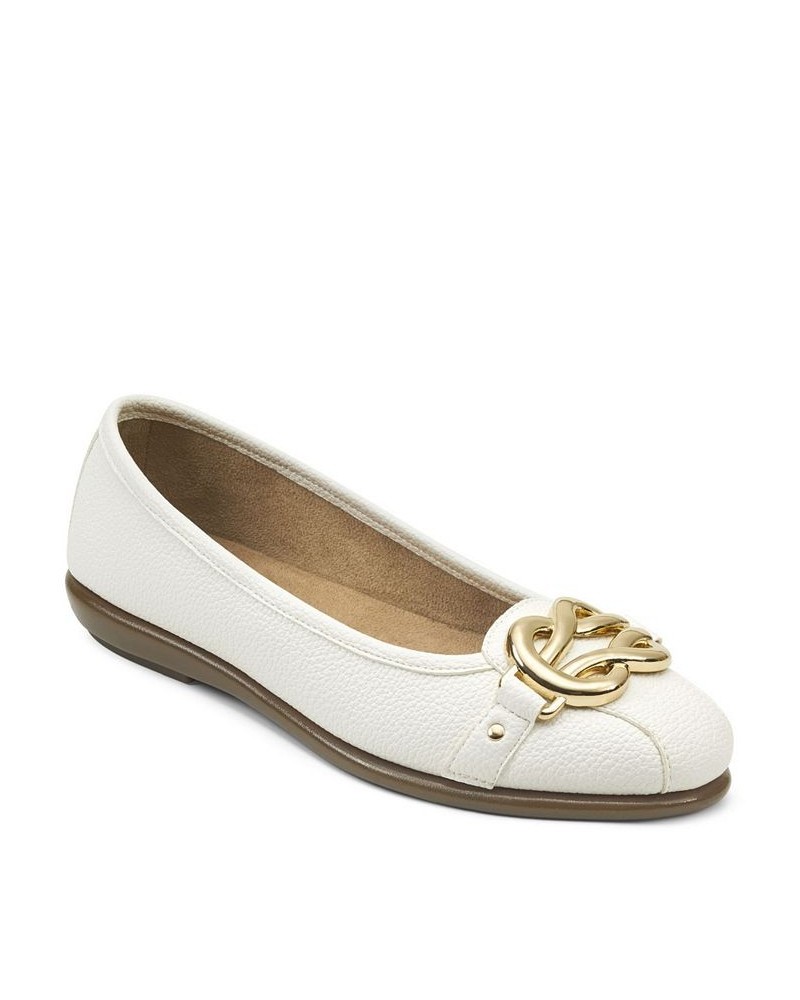 Women's Big Bet Ballet Flats White $48.51 Shoes