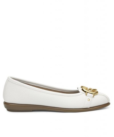 Women's Big Bet Ballet Flats White $48.51 Shoes