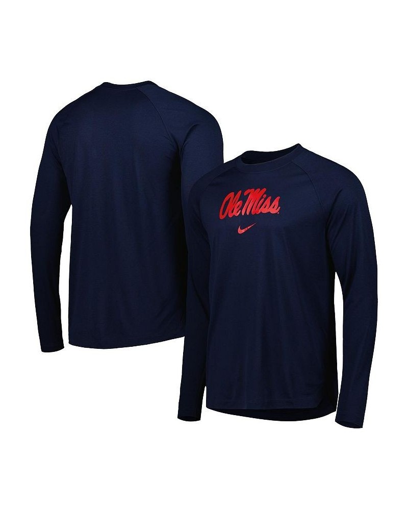 Men's Navy Ole Miss Rebels Spotlight Raglan Performance Long Sleeve T-shirt $37.79 T-Shirts