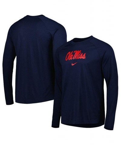 Men's Navy Ole Miss Rebels Spotlight Raglan Performance Long Sleeve T-shirt $37.79 T-Shirts