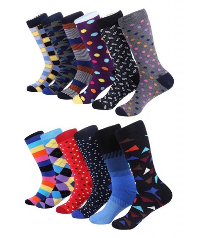 Men's Bold Designer Dress Socks Pack of 12 Dark Purple $28.50 Socks