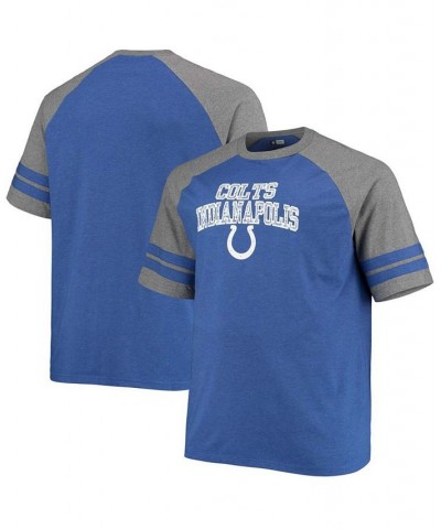 Men's Big and Tall Royal, Heathered Gray Indianapolis Colts Two-Stripe Tri-Blend Raglan T-shirt $22.39 T-Shirts