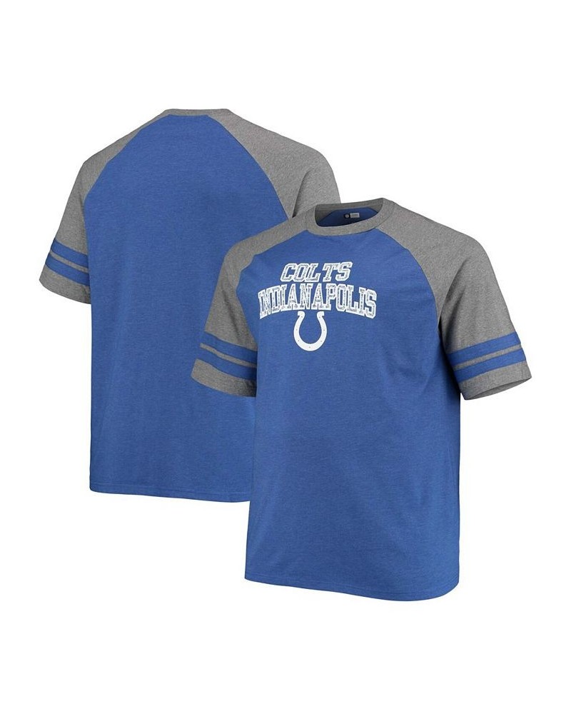 Men's Big and Tall Royal, Heathered Gray Indianapolis Colts Two-Stripe Tri-Blend Raglan T-shirt $22.39 T-Shirts