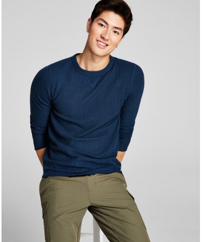 Men's Long-Sleeve Thermal Shirt Blue $13.37 T-Shirts