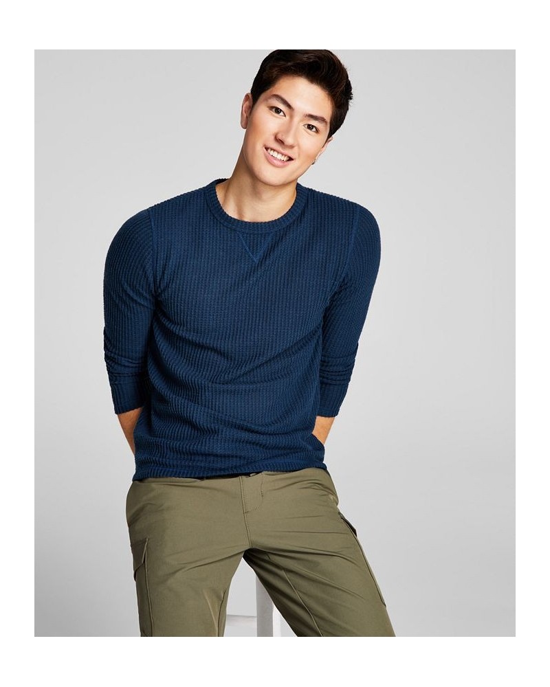 Men's Long-Sleeve Thermal Shirt Blue $13.37 T-Shirts