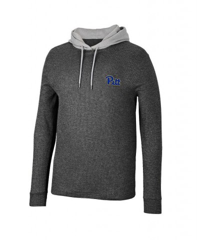 Men's Black Pitt Panthers Ballot Waffle-Knit Thermal Long Sleeve Hoodie T-shirt $37.09 T-Shirts